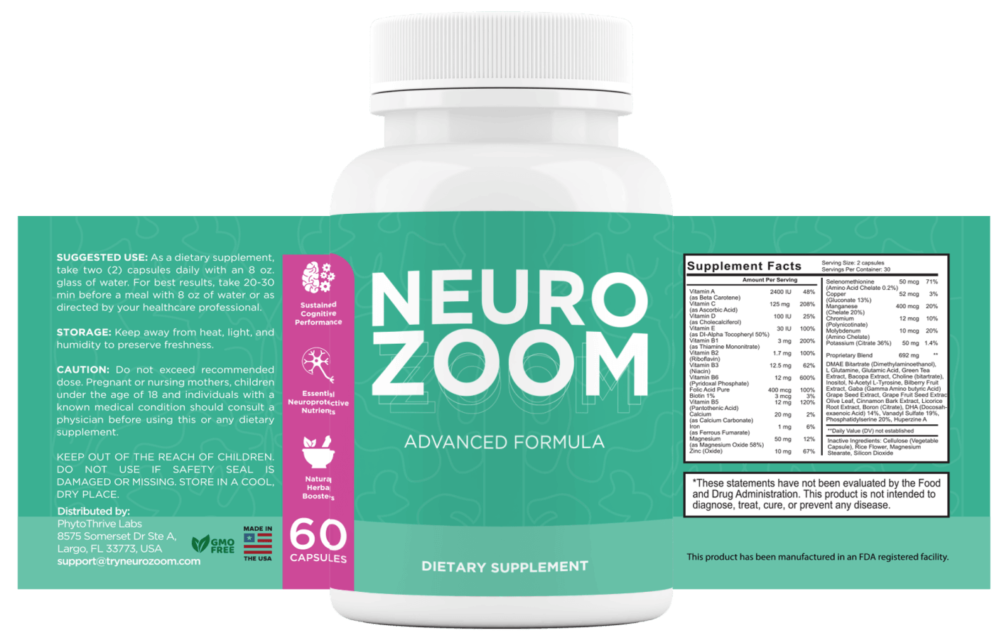 Neurozoom supplement Facts